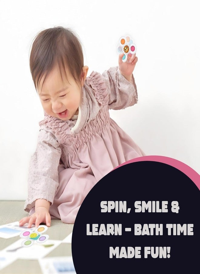 TEC TAVAKKAL Strong Suction Cup Fidget Rotating Sensory Bath Toys for Baby 6 12 18 Months Airplane Car Travel Table & Window Toys for 1 2 Years Old Toddler Boys and Girls (Sun Spinner Pop It) - Image 4